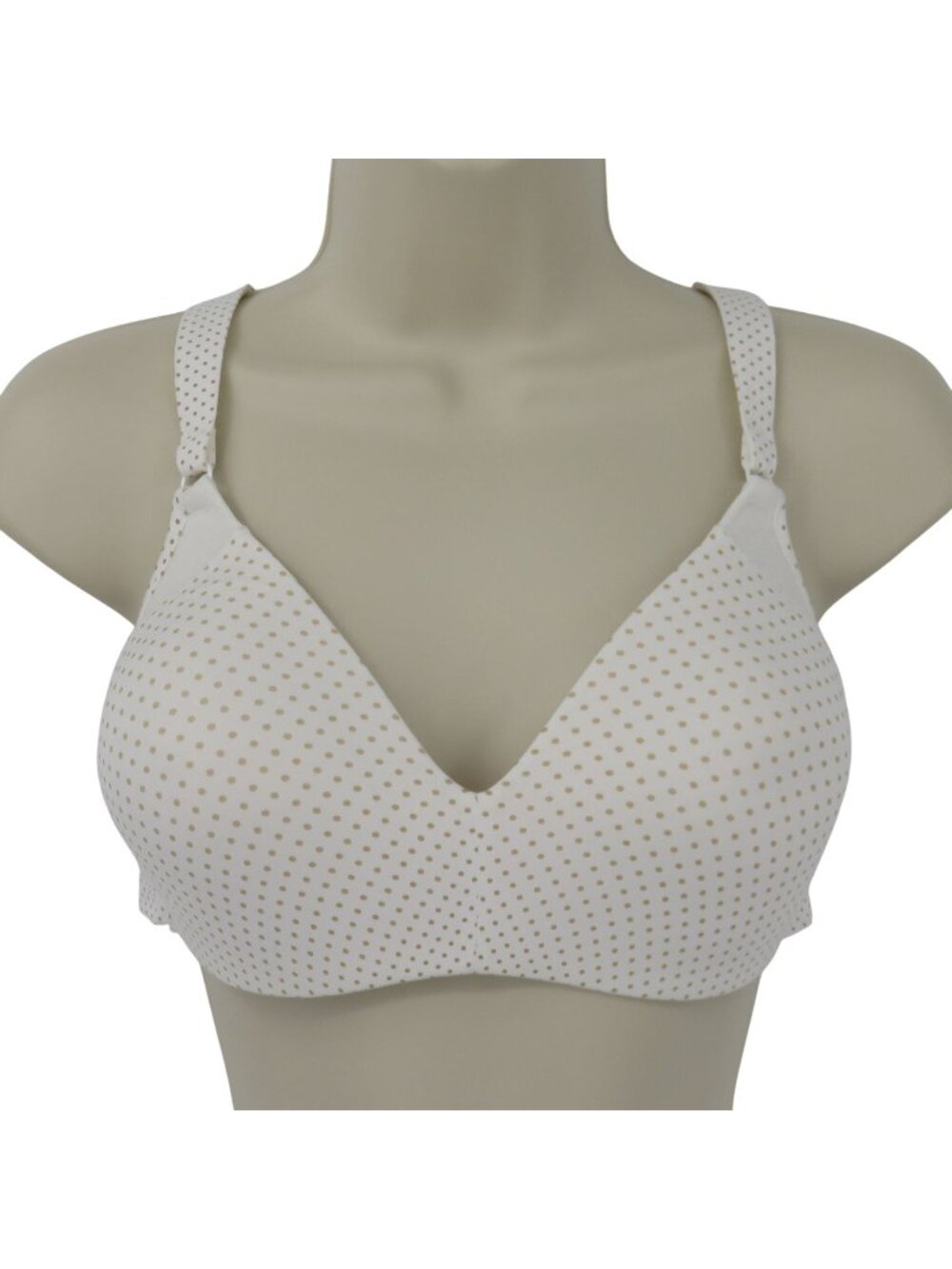 Warners 38B RN2771A Cloud 9 Super Soft Wireless Lift Comfort Bra White Polka Dot